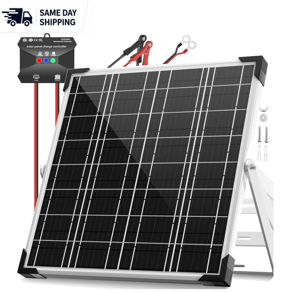 Waterproof 20W Solar Battery Charger – Smart MPPT for RVs & Motorcycles