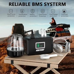 Portable Power Station 120W 88Wh Solar Generator W/ 8 Outputs USB AC DC Torch