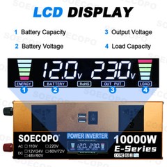 10000W Power Inverter Solar Generator W/ 200W Solar Panel Home Complete Kit