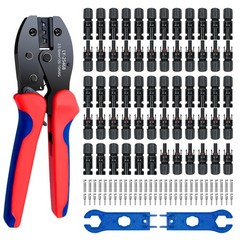 Solar Crimper Tool Kit for 2.5/4/6 Mm² PV Wire – 60PCS Male/Female Connectors