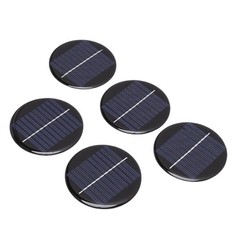 5pcs Round Solar Panel Compact Reliable Energy For DIY Projects Easy To Use