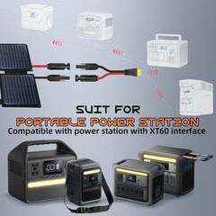 20FT 12AWG Solar Charging Cable XT60 Connector Extension for LiFePO4 Battery RV