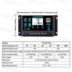 6000W DC to AC Solar Inverter Kit | Includes 2pc Solar Panels &Charge Controller