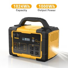 1024Wh 1000W Portable Battery Solar Ready Off-Grid Outdoor Backup Power Supply