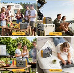 Portable Power Station,300W Solar Generator 110V 296Wh Power Bank Two Pure Sine