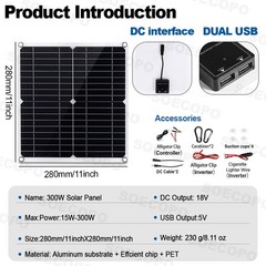 Solar Full 8000w 110/220V Inverter 300W Solar Panel Home 100A Controller Syst7o