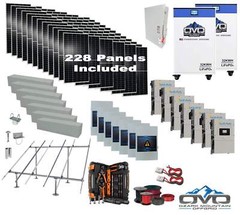 125KW Complete Offgrid Solar Kit + 7x 15K Sol-Ark Inverter + 2x 32kWh OMO 48V Fr