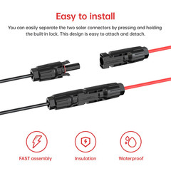 10AWG Solar to Xt60I Charging Cable Solar Panel Extention Cable for Portable Pow
