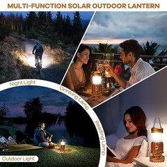 5-in-1 Solar Light and Fan (Gold) – Rechargeable Lantern with Classic – Gold