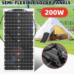 Flexible Mono Solar Panel 200 Watt Ultra Flex Bendable for Marine RV Cabin Van