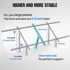 Upgraded Solar Ground Mount Adjustable Multi-Pieces Solar Panel Mounting Bracket