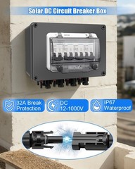 32A Solar DC Circuit Breaker Box 4 String 12–1000V Solar Panel Disconnect Switch
