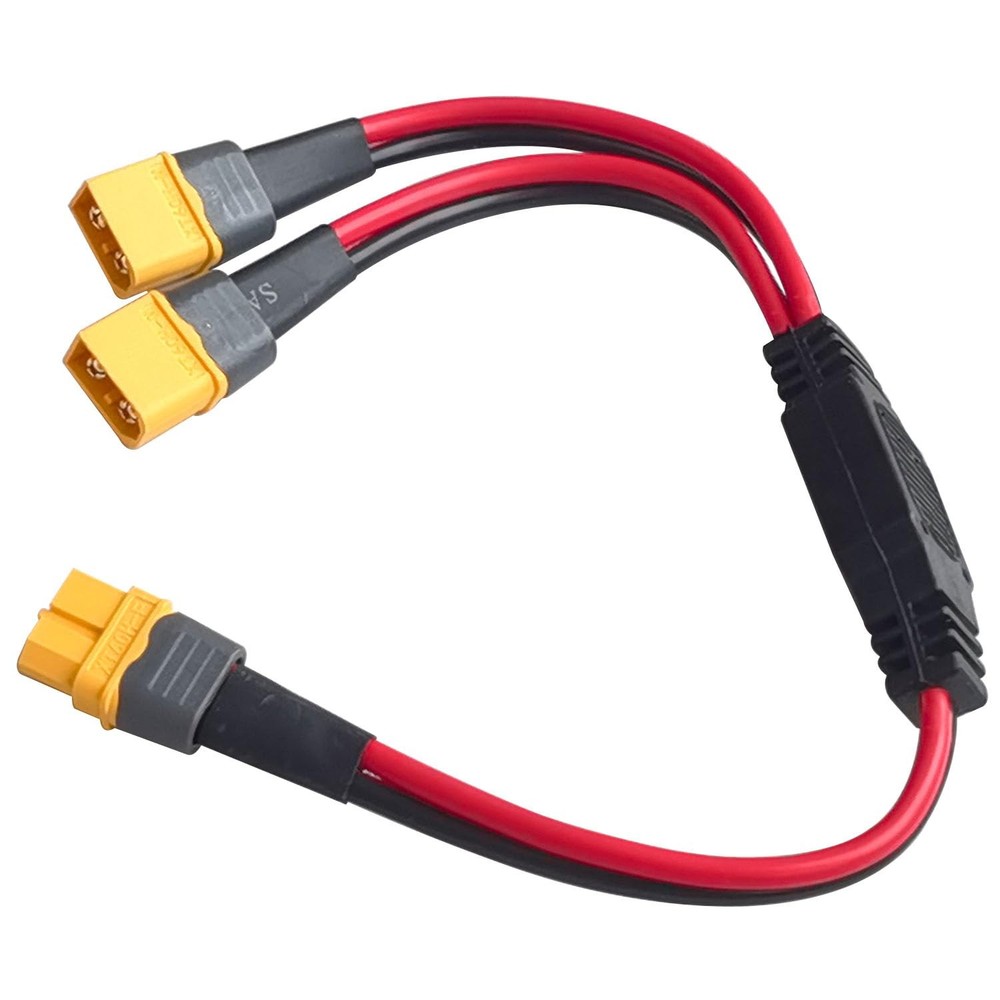 AYECEHI XT60 Y Splitter,XT60 Extension Cable 1 Female to 2 Male black+red