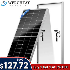 300W Mono Solar Panel 18BB RV Camping Home RV PV Off-Grid Boat Power Charger US