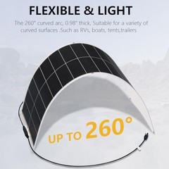 Flexible Solar Panel 100W 12V Monocrystalline Solar Cell Fiberglass White