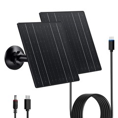 Zivif 10W Solar Panel 2 Pack Black USB-C Micro USB DC