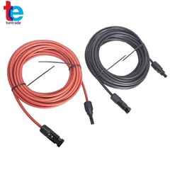 30 Ft Black + Red Wire Connector 10AWG Solar Panel Extension Cable