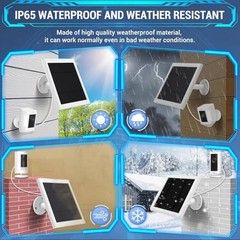 IP65 Solar Panel Outdoor for Ring Cameras () Spotlight Cam Plus/Pro White 2P