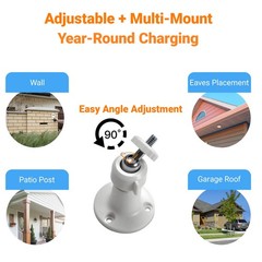 5V Solar Panel Charger for Ring Doorbell 3/3+/4 Plus with 10Ft Charging Cable
