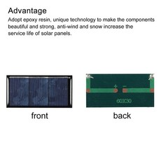 Mini Solar Cell Panel 1.5V 160mA 0.24W 60mm x 30mm 5pcs