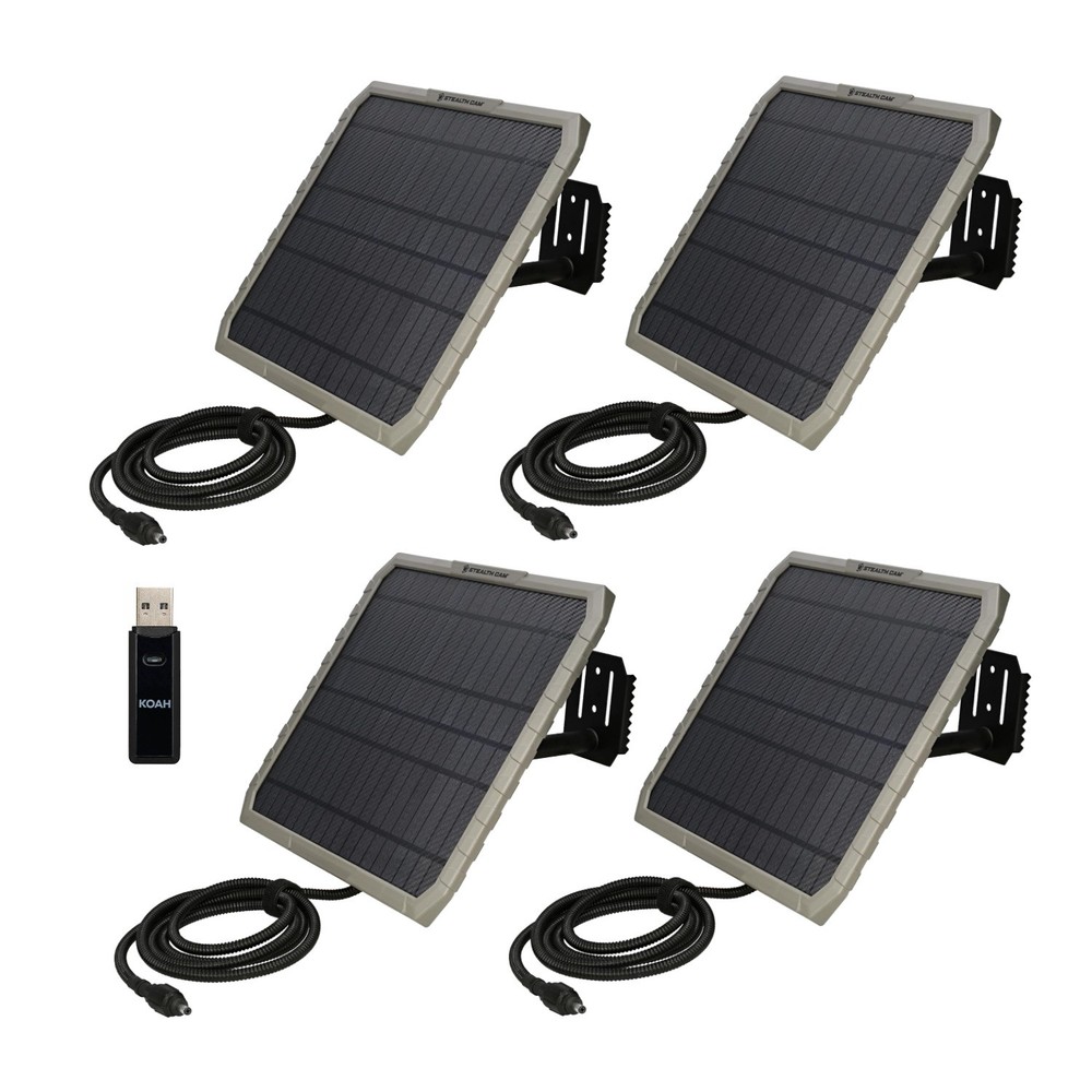 Stealth Cam FieldMAX EX 10-Inch Solar Panel (4-Pack) Bundle with Card Reader