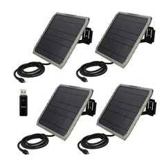 Stealth Cam FieldMAX EX 10-Inch Solar Panel (4-Pack) Bundle with Card Reader