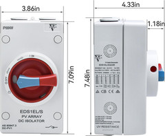 Solar Disconnect Switch 4-Pole DC 1500V 32A Isolator Solar Switch with Enclosure
