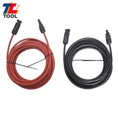 1 Pair 20ft 12AWG Black+Red Solar Panel Extension Cable Wire Connector