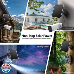 6W Solar Panel Charger for Outdoor Security Cameras. Micro USB/USB – C/DC (35