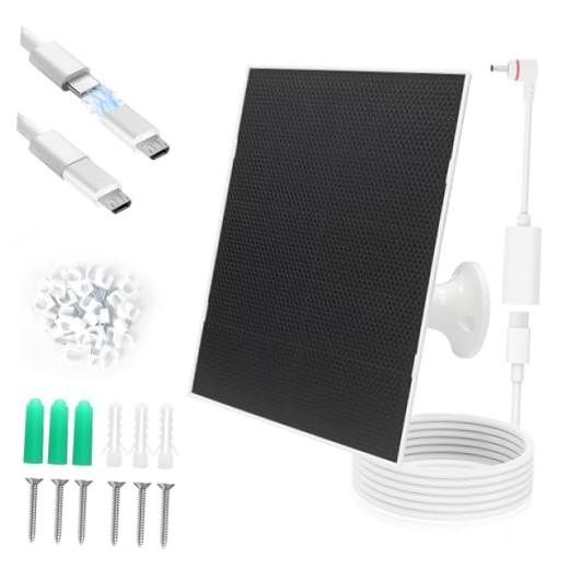 4W Solar Panel Charger, Solar Panel Compatible Eufy Ring Cameras & Doorbell |