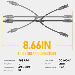 Solar Connectors Y Branch Parallel Adapter Cable Wire Plug Tool for Solar Panel