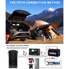 SOECOPO 10000W Peak Solar System Kit Flexible Panel 100A Controller 12V 110/220V