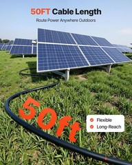 50ft Black & 50ft Red 10 AWG Solar Panel Extension Cable Kit, Tinned Copper Wire