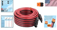 Heavy-Duty 50ft 10AWG Solar Panel to XT60i Cable | 600V | Waterproof Connector