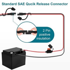 MENTBERY SAE Extension Cable, 2FT 10AWG SAE Battery Connector, Ring Terminal Ha
