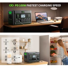 2400W 1843.2Wh Portable Power Station Solar Generator RV LiFePO4 Backup Battery