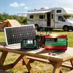 Grennova 500W Off-Grid Solar SystemReal Pure Sine Solar Power Station Kit Premiu