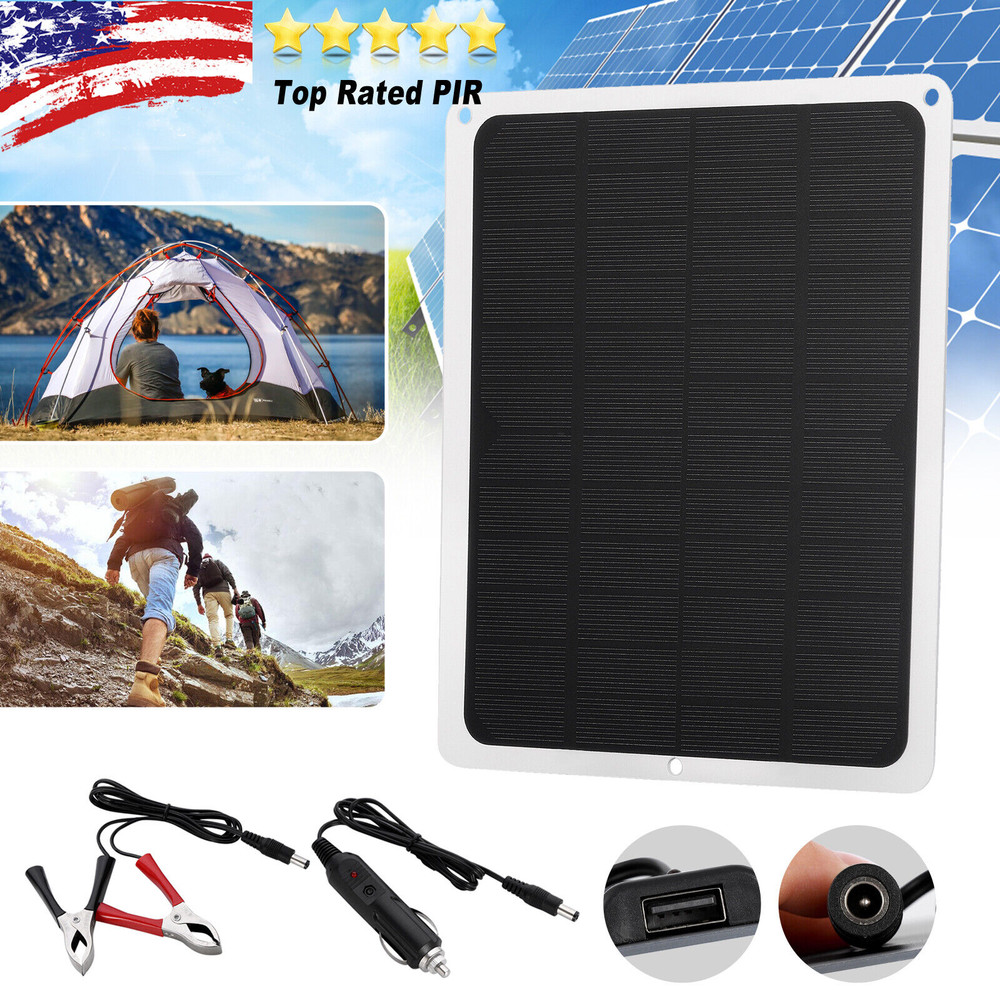 12V Solar Panel Trickle Charger Battery Charging Kit Maintainer Boats Car RV AAK