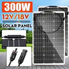 300W Outdoor Solar Panel Kit w/ 12V 30A battery Charger Controller Caravan Boat