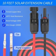 Solar Cable Entry Gland with 10Ft 10AWG Solar Extension Cable,Through RV Roof…