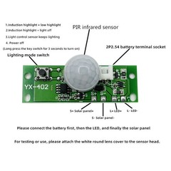 Solar Lamp Circuit Board with Motion Detection and Easy Mode Adjustment