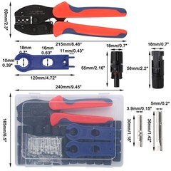 Solar Crimping Tool Kit 12 Pairs Connectors PV Wire 2.5 4 6mm Crimper Wrench