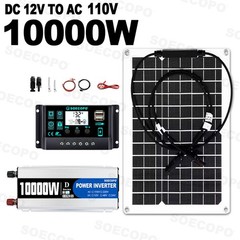 SOECOPO 10000W High-Efficiency Solar Kit Flexible Panels 100A Controller 12V
