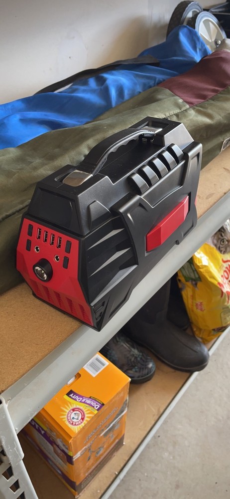 Red Portable Power Station 296Wh Outdoor Solar Generator Backup Battery