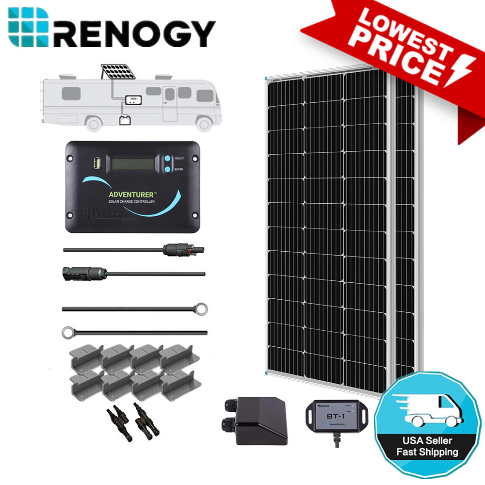Renogy 200W Mono Solar Panel Solar RV Kit W/ 12V 30A Solar PWM Charge Controller