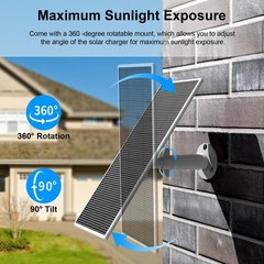 Solar Panel for Google Nest Camera, 5W Solar Power Charger for Nest Camera Ou…