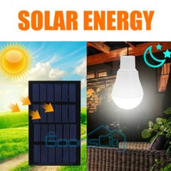 1W 6V Mini Solar Panel & 15W Rechargeable LED Light Bulb for Camping Garden US
