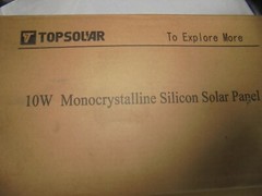 SOLAR PANEL, 10W MONOCRYSTALLINE SILICON (MADE BY TOP SOLAR)