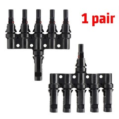 1 Pair 5 to 1 Solar Y Branch 5 Way Solar Panel Parallel Connectors Solar Adapter