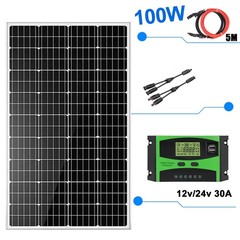 100W 12V Mono Solar Panel PV Modual Kit Home Off Grid RV Camping Battery Charger